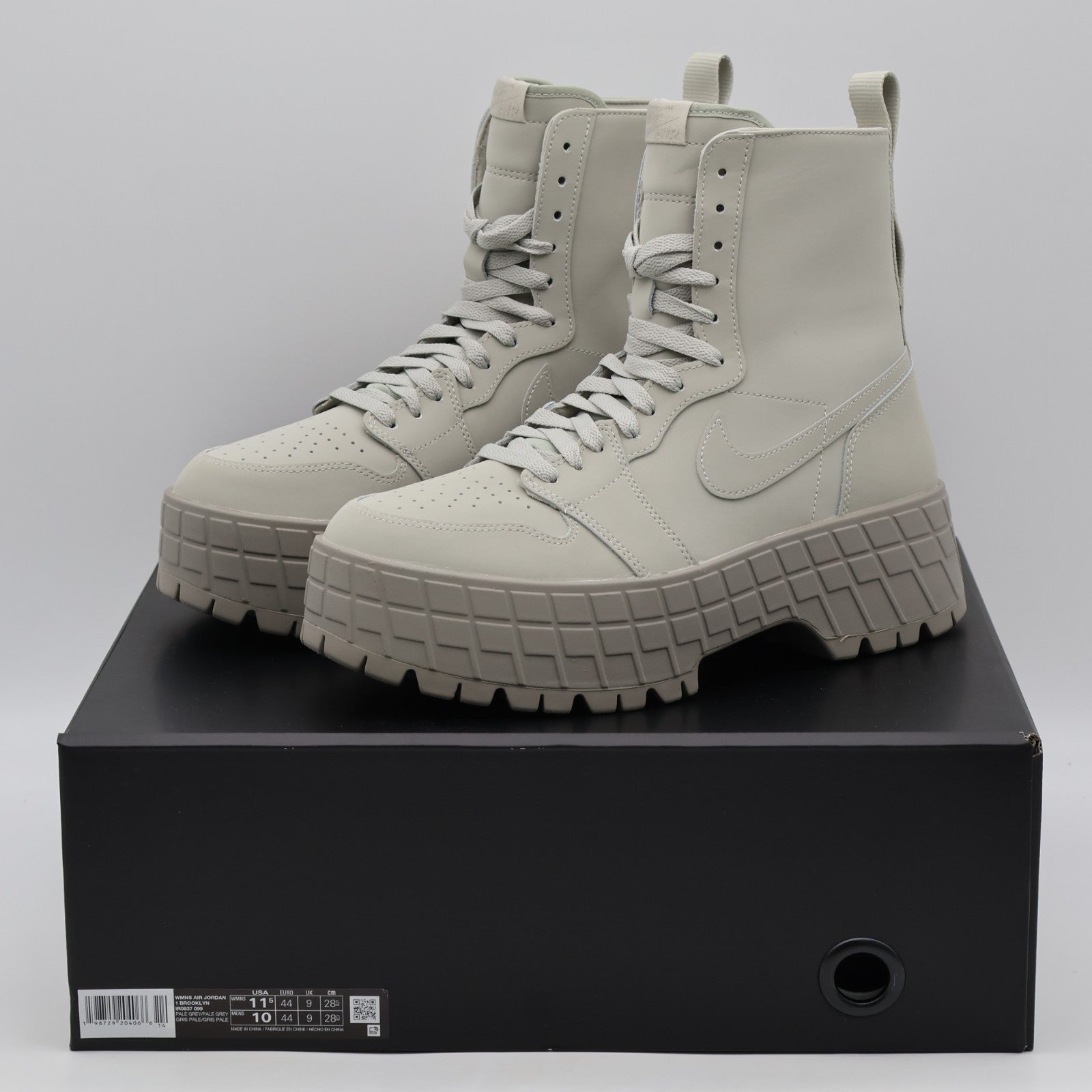 IR0837-099 Nike Air Jordan 1 Brooklyn Pale Grey Enigma Stone (Women's)