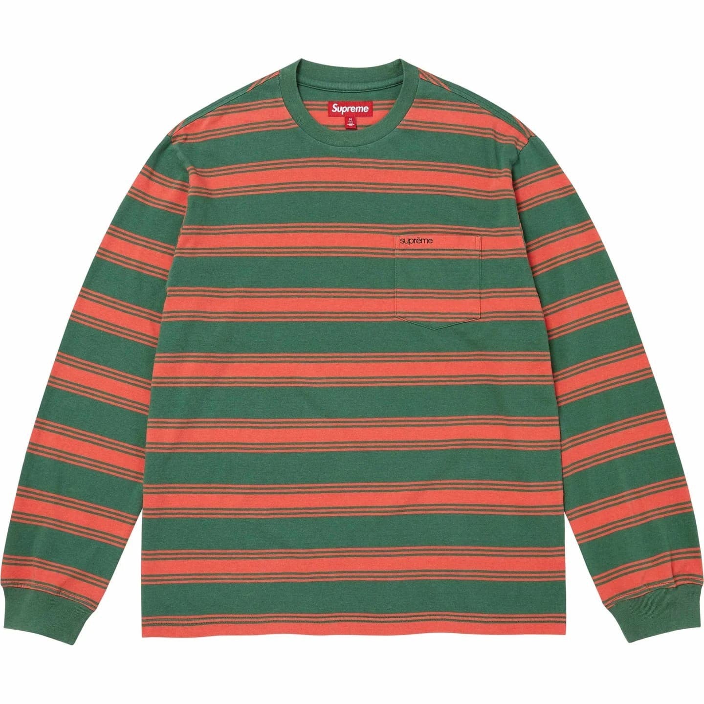 Supreme Stripe Pocket L/S Top Green
