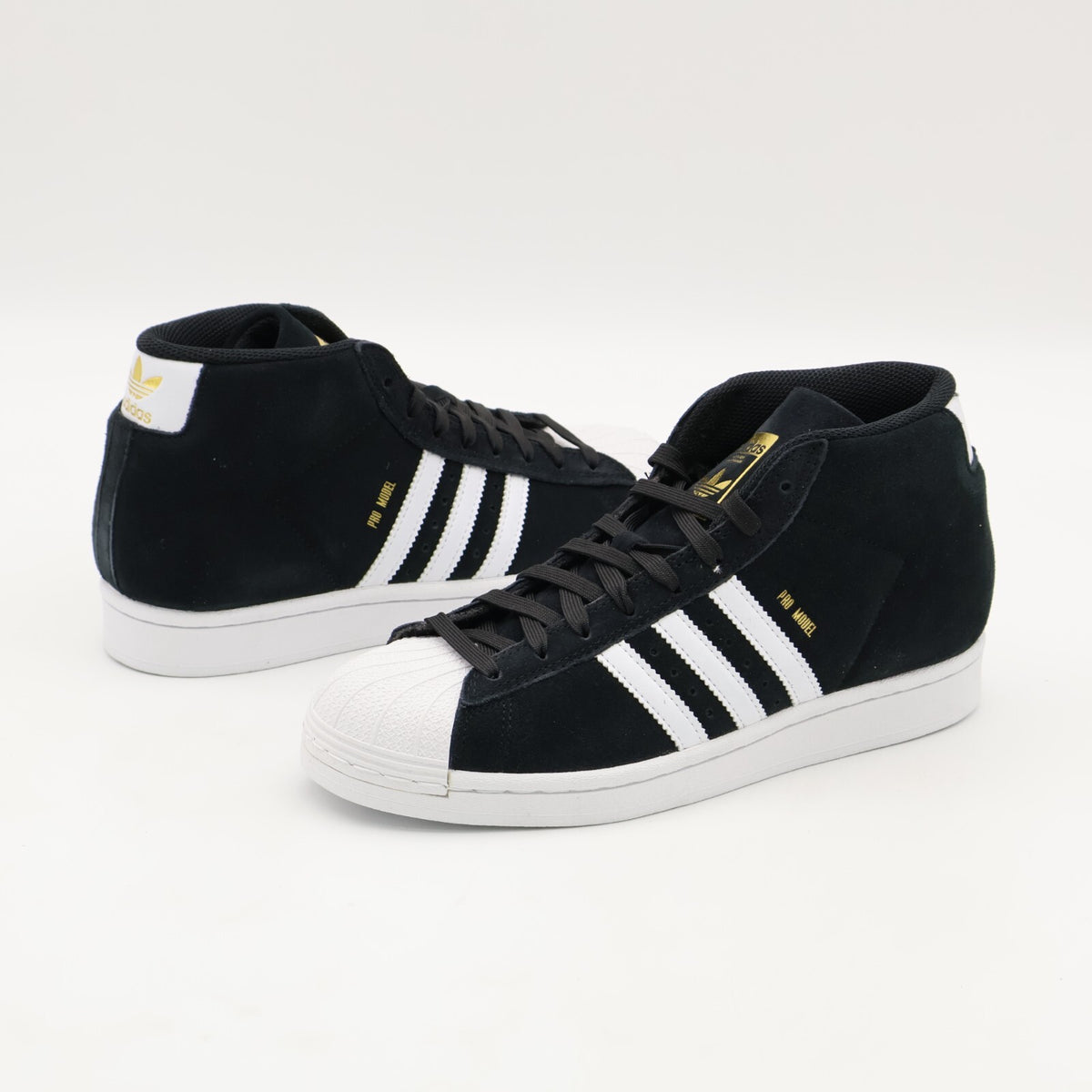 JH8146 adidas Originals Pro Model Mid Core Black Cloud White Gold (Men's)
