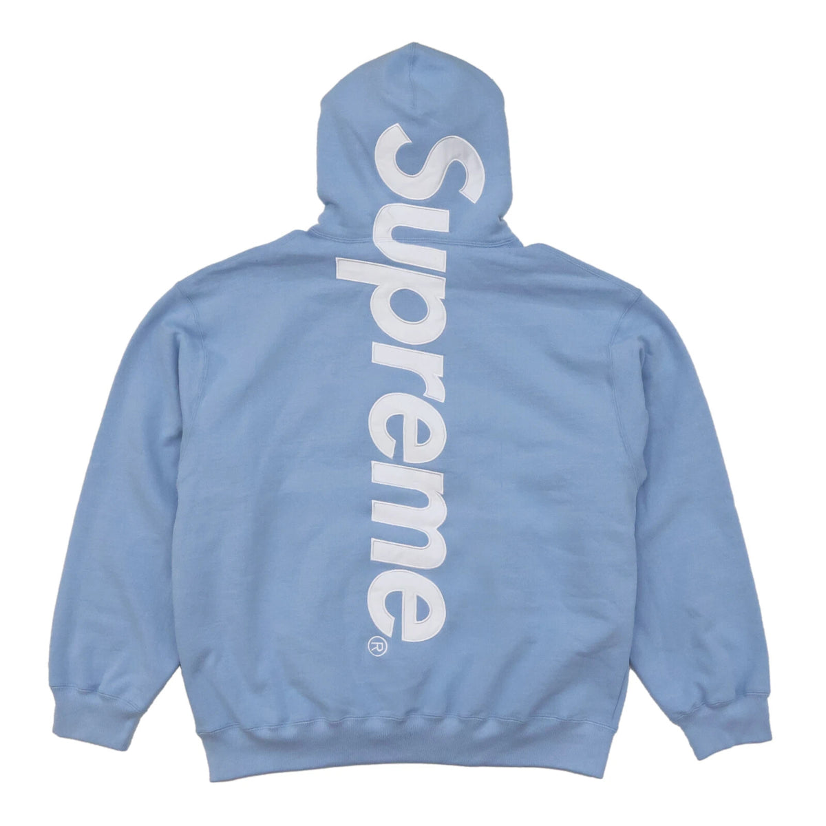 Supreme Satin Applique Hooded Sweatshirt Light Blue