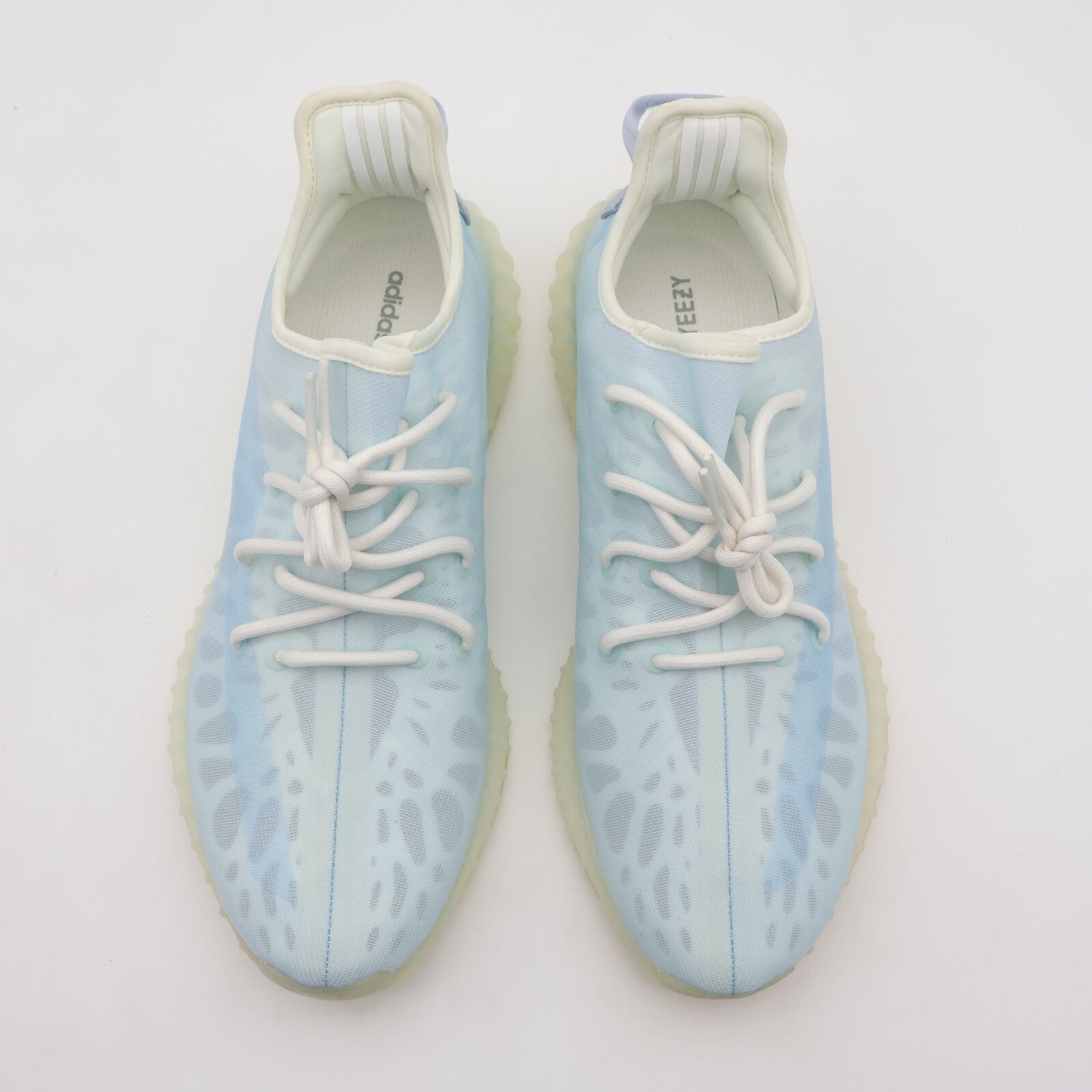 GW2869 Adidas Yeezy Boost 350 V2 Mono Ice Light Crystal Blue White Beige Aqua
