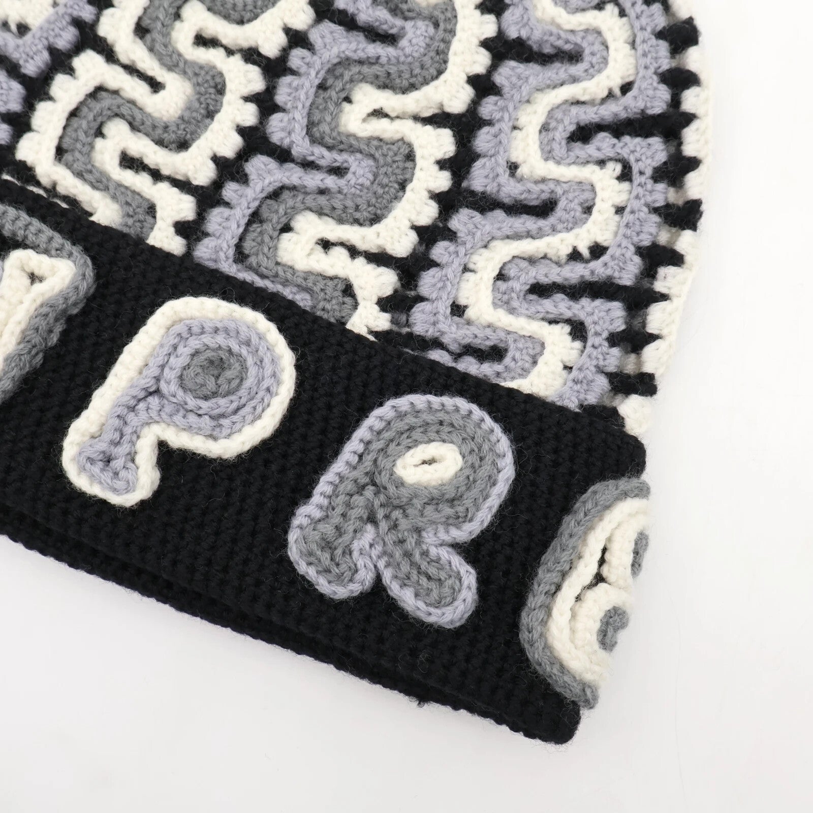 Supreme Yarn Applique Beanie Black