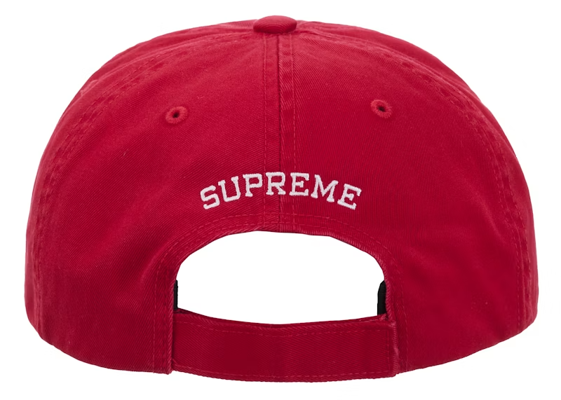 Supreme Embroidered Money Logo 6-panel Red