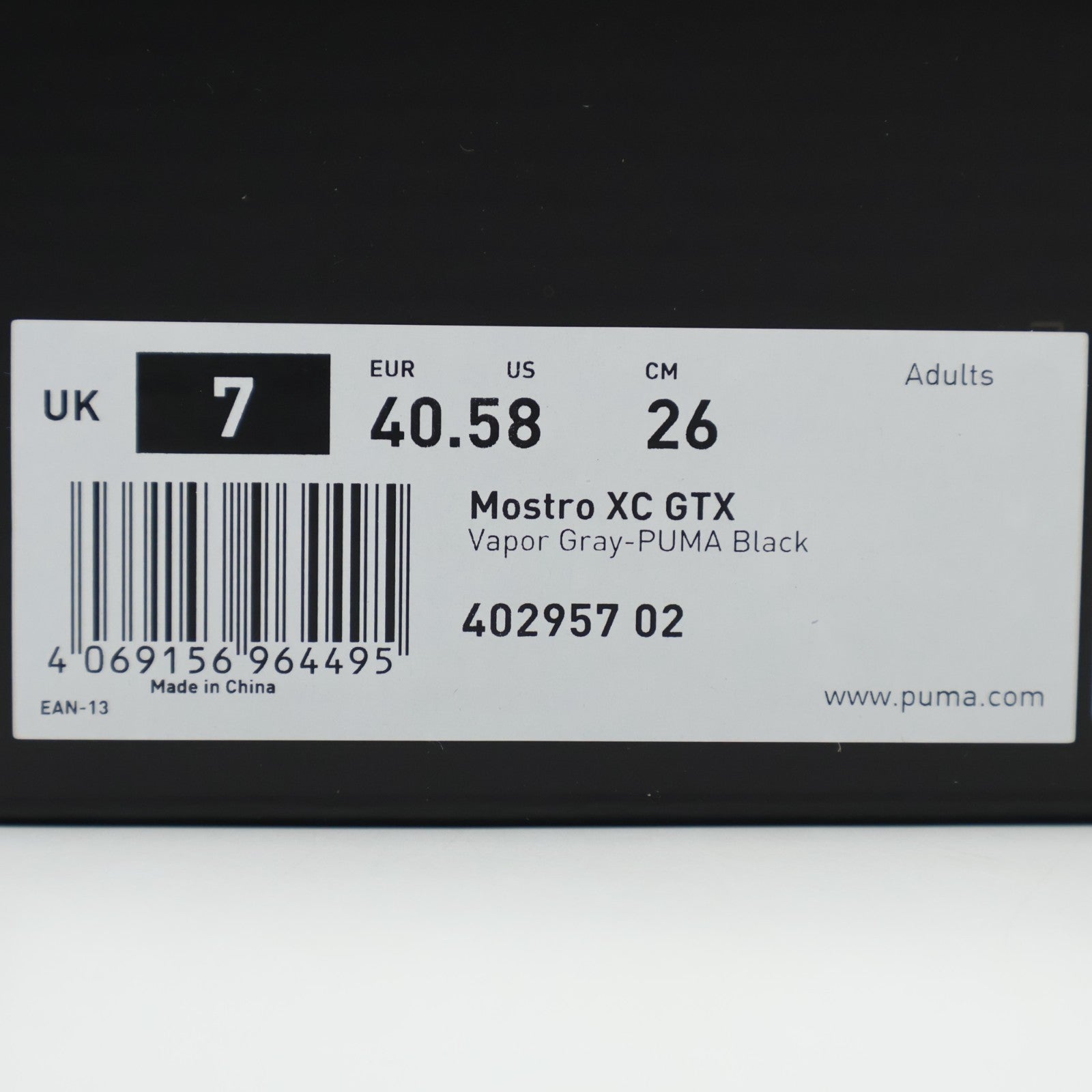 402957-02 Puma Mostro XC GORE-TEX Vapor Gray PUMA Black (Men's)
