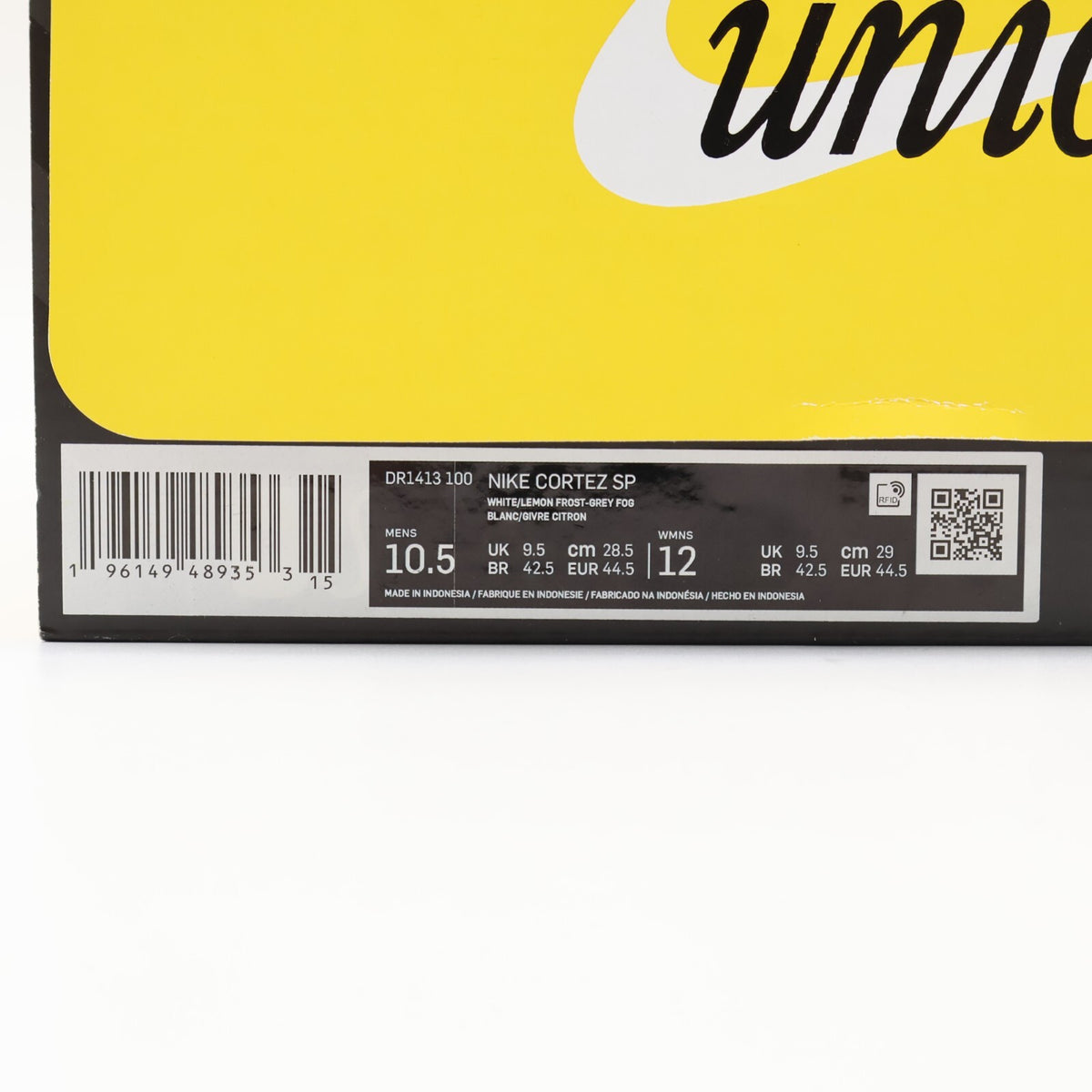 DR1413-100 Union Nike Cortez Lemon Frost (Men's)