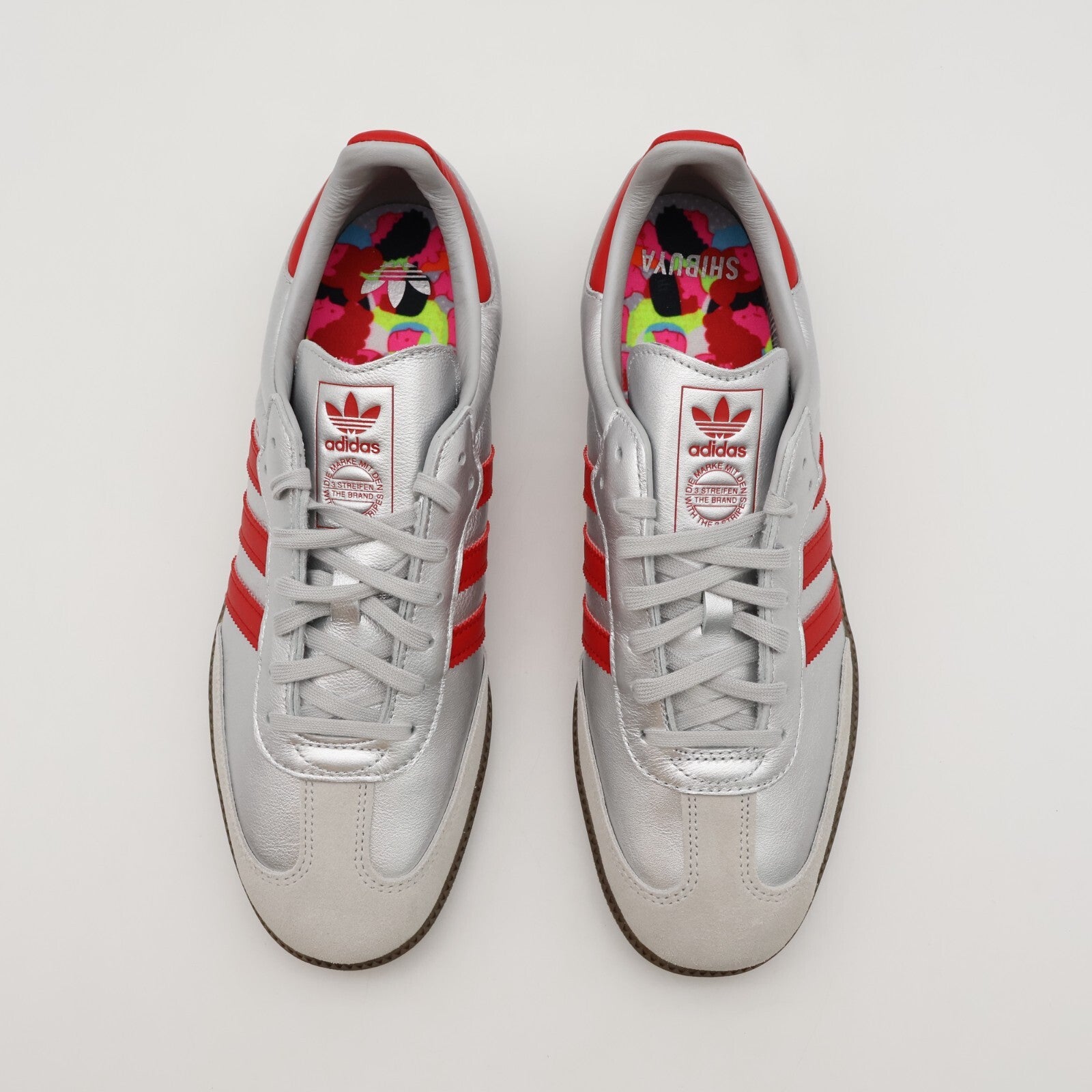 JQ4123 adidas Originals Samba Shibuya Matte Silver Better Scarlet Gum (Men's)