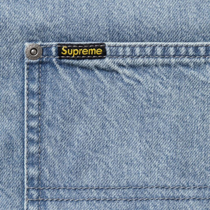 Supreme Loose Fit S/S Denim Painter Shirt Washed Indgo