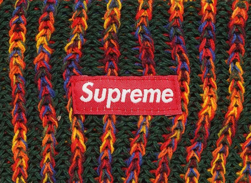 Supreme Rainbow Loose Gauge Beanie Olive