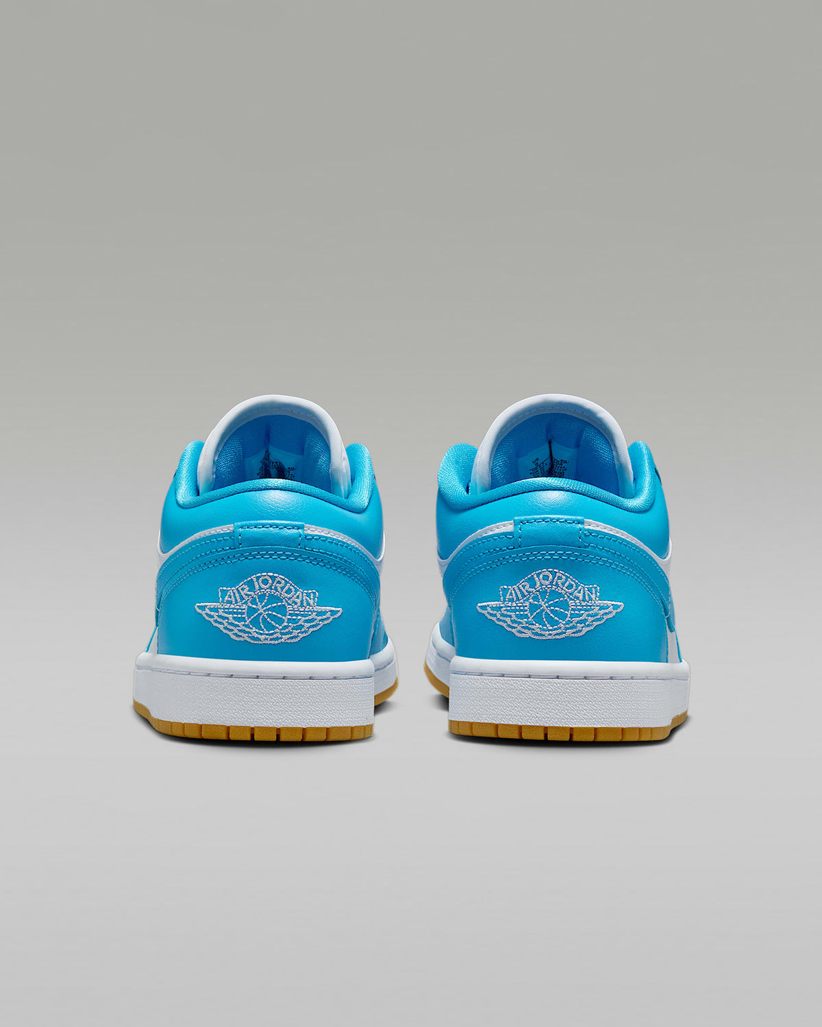 DC0774-104 Nike Air Jordan 1 Low White Gum Light Brown Dark Powder Blue (Women's