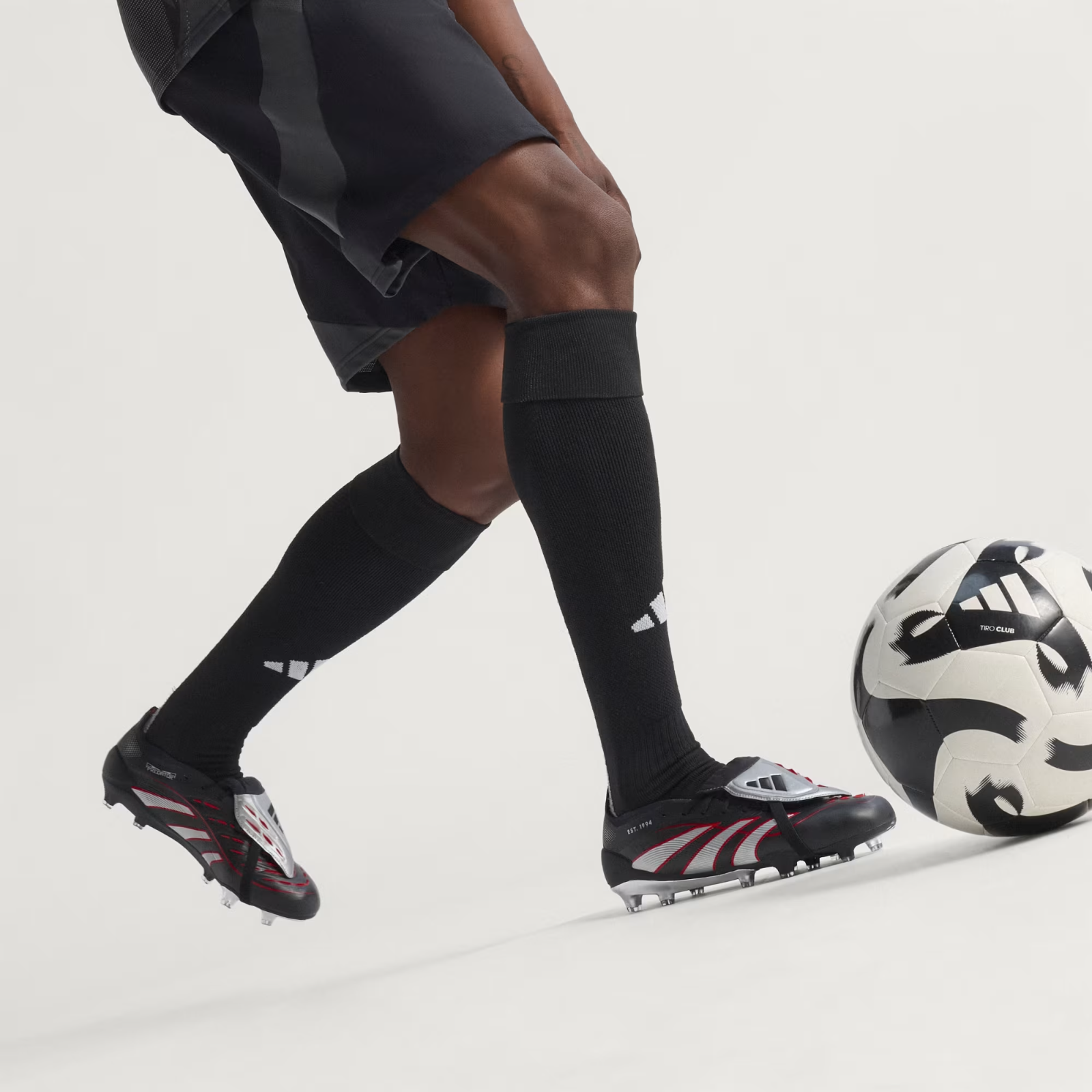 JS0563 adidas Predator Elite BSR Fold Over Tongue FG Core Black Silver (Men's)