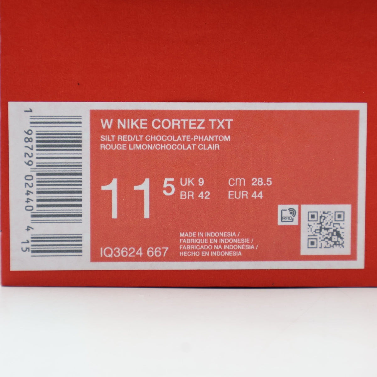 IQ3624-667 Nike Cortez Textile Silt Red Phantom Light Chocolate (Women's)