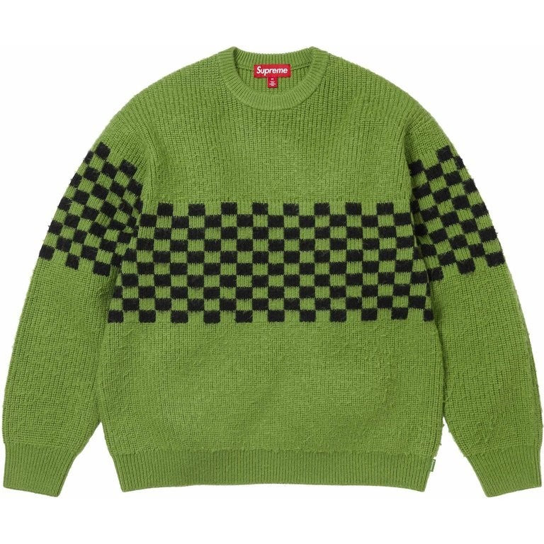 Supreme Checkerboard Pilled Sweater Green