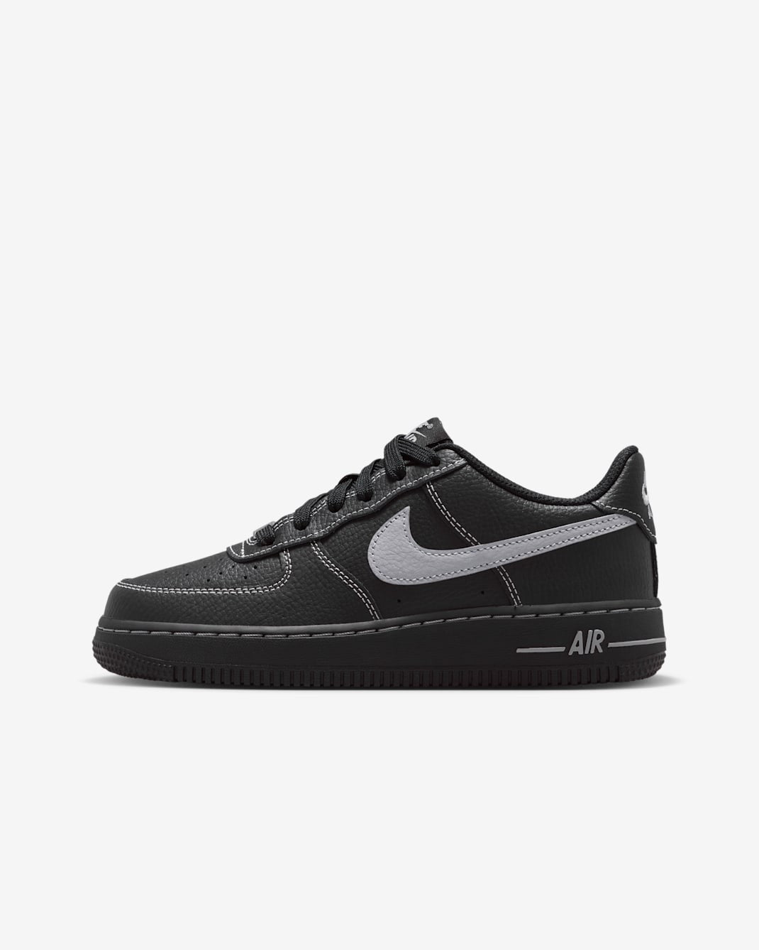 HV4762-003 Nike GS Air Force 1 LV8 Triple Black Wolf Grey