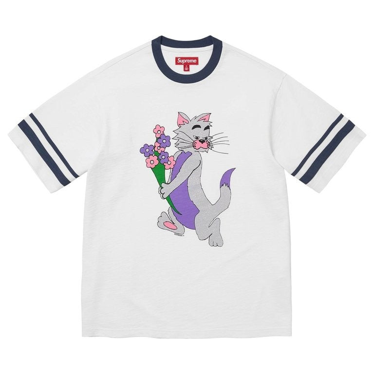 Supreme Glitter Cat S/S Top White