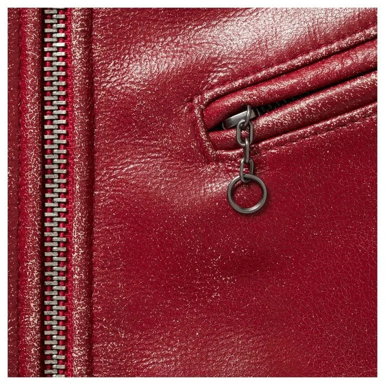 Supreme x Schott Distressed Leather Jacket Red