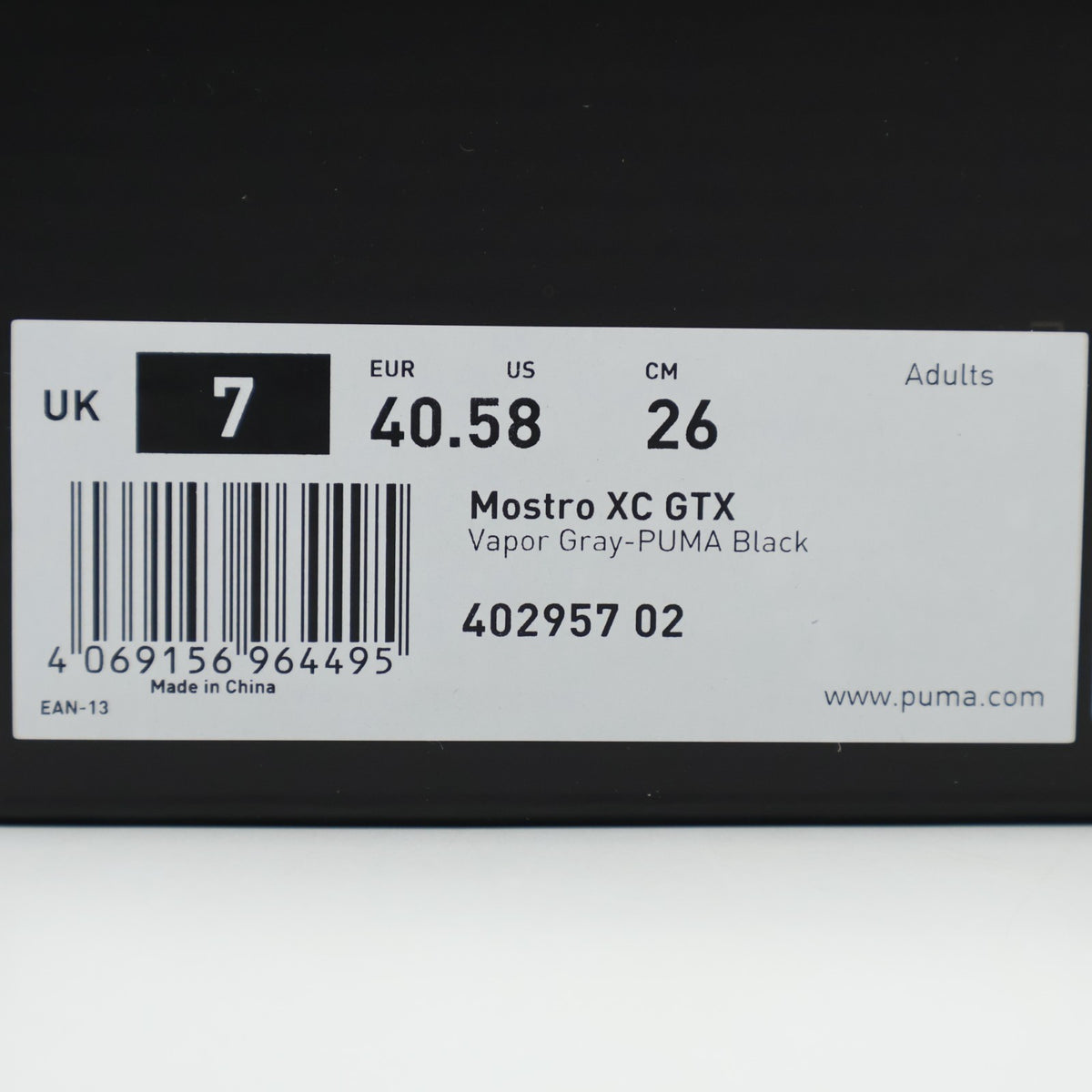 402957-02 Puma Mostro XC GORE-TEX Vapor Gray PUMA Black (Men's)