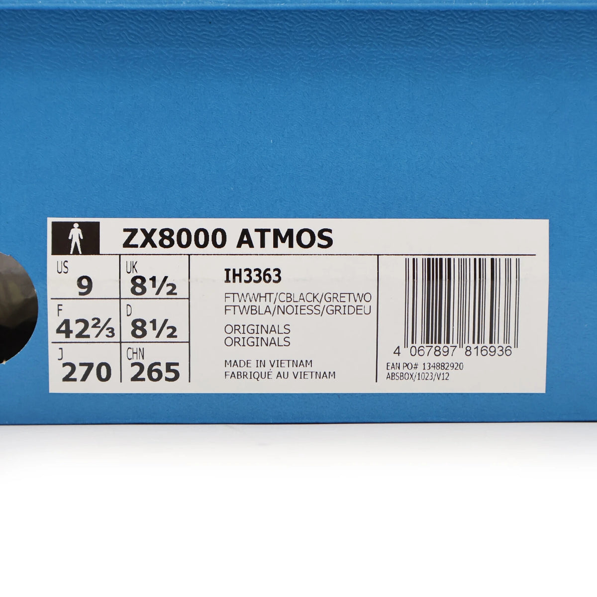IH3363 atmos adidas Originals ZX8000 G-SNK 9 Blue Grey Yellow White (Men's)