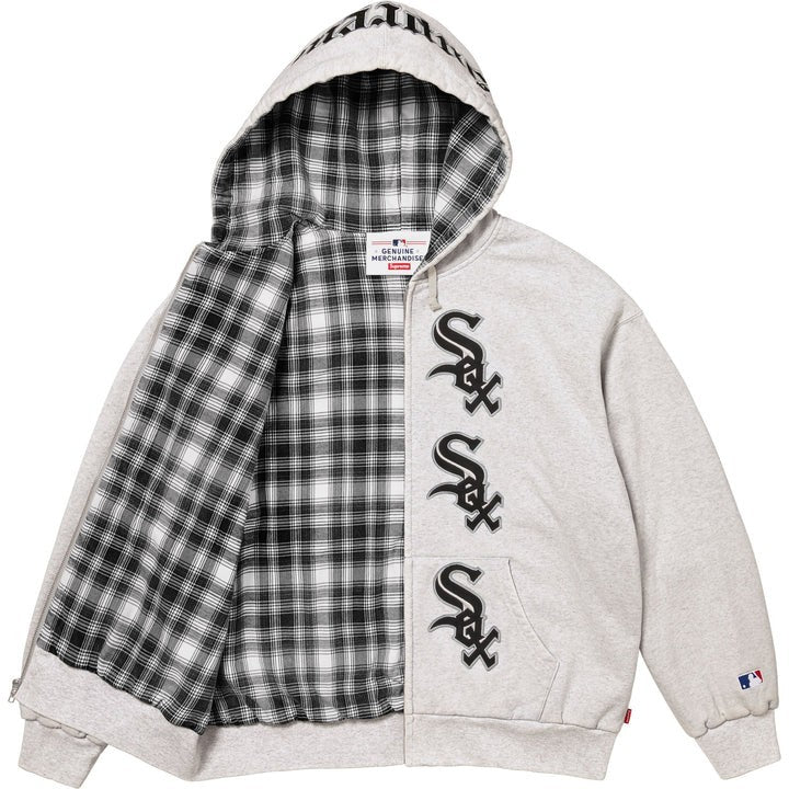 Supreme Chicago White Sox Zip Up Hooded Sweatshirt Ash Grey