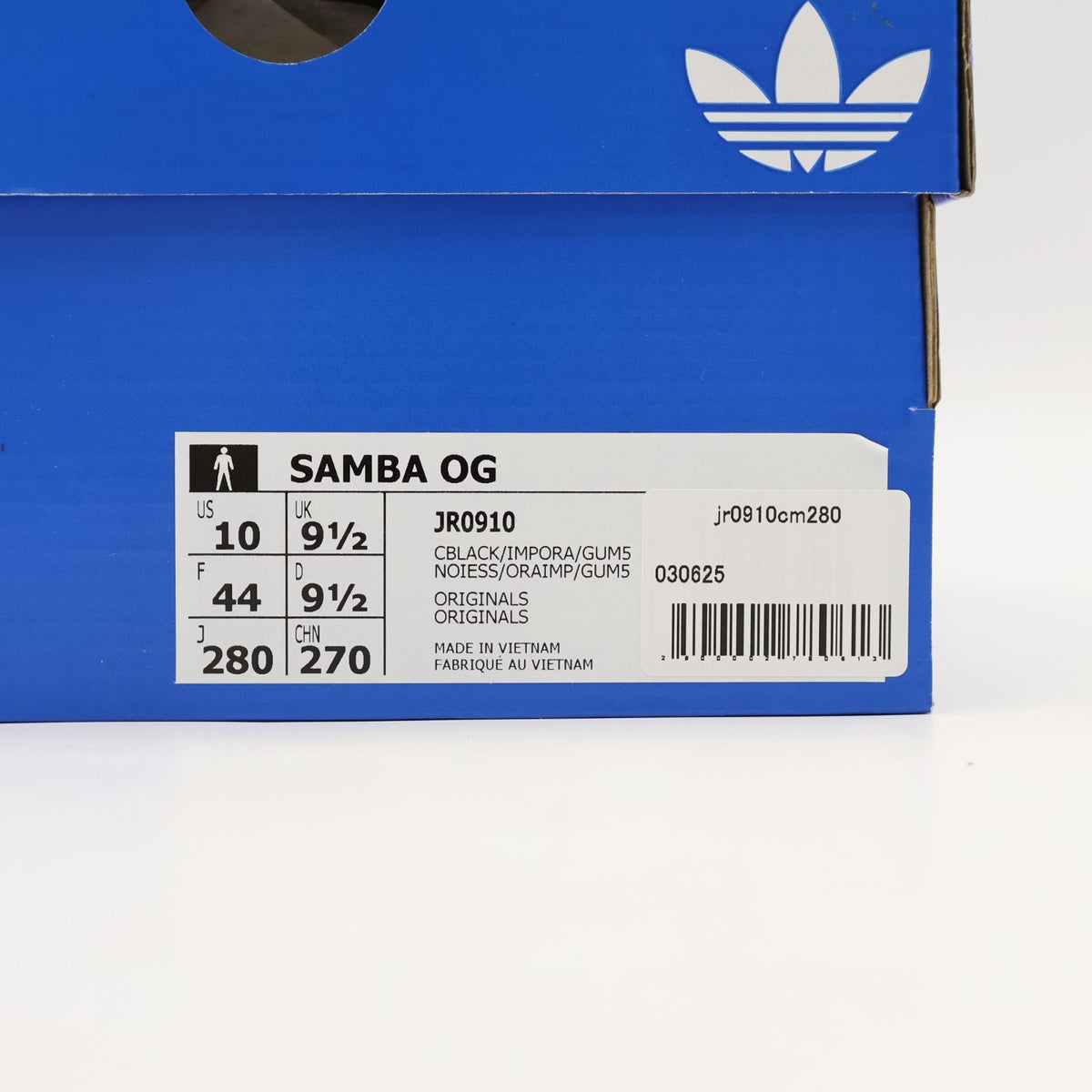 JR0910 adidas Originals Samba OG Core Black Orange Gum (Men's)