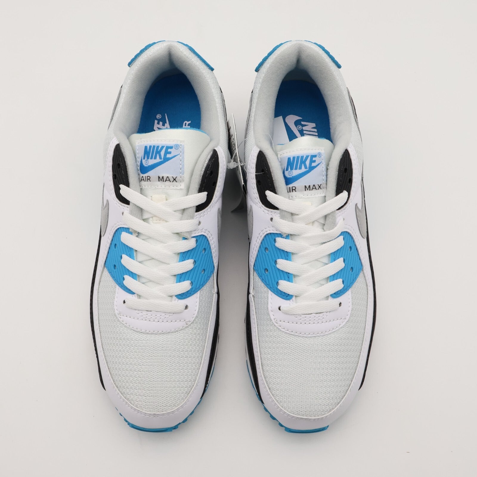 CJ6779-100 Nike Air Max 90 Laser Blue Black White Grey Fog Cyan Sky (Men's)