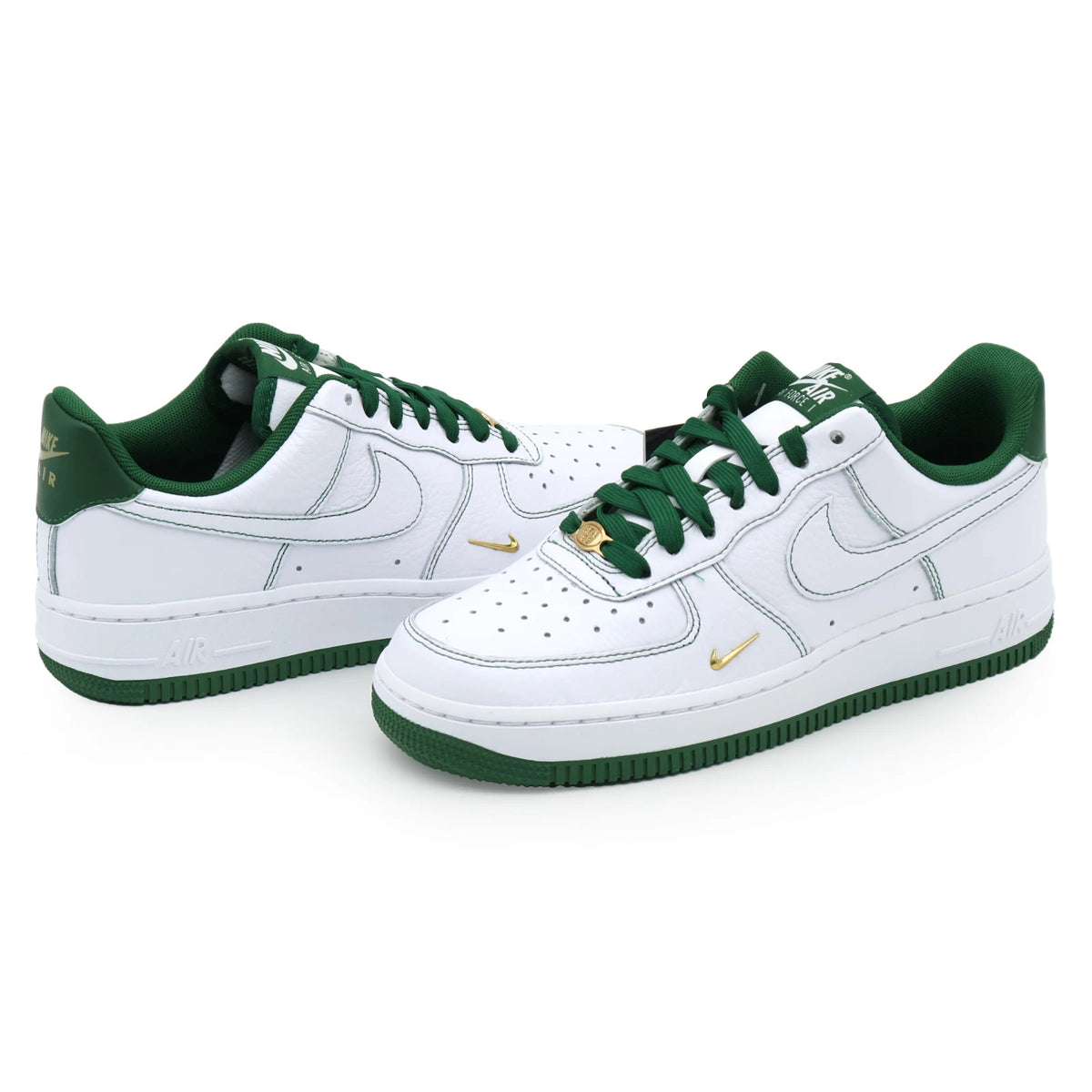 IB6543-102 Nike Air Force 1 '07 Mini Jewel White Metallic Gold Gorge (Women's)