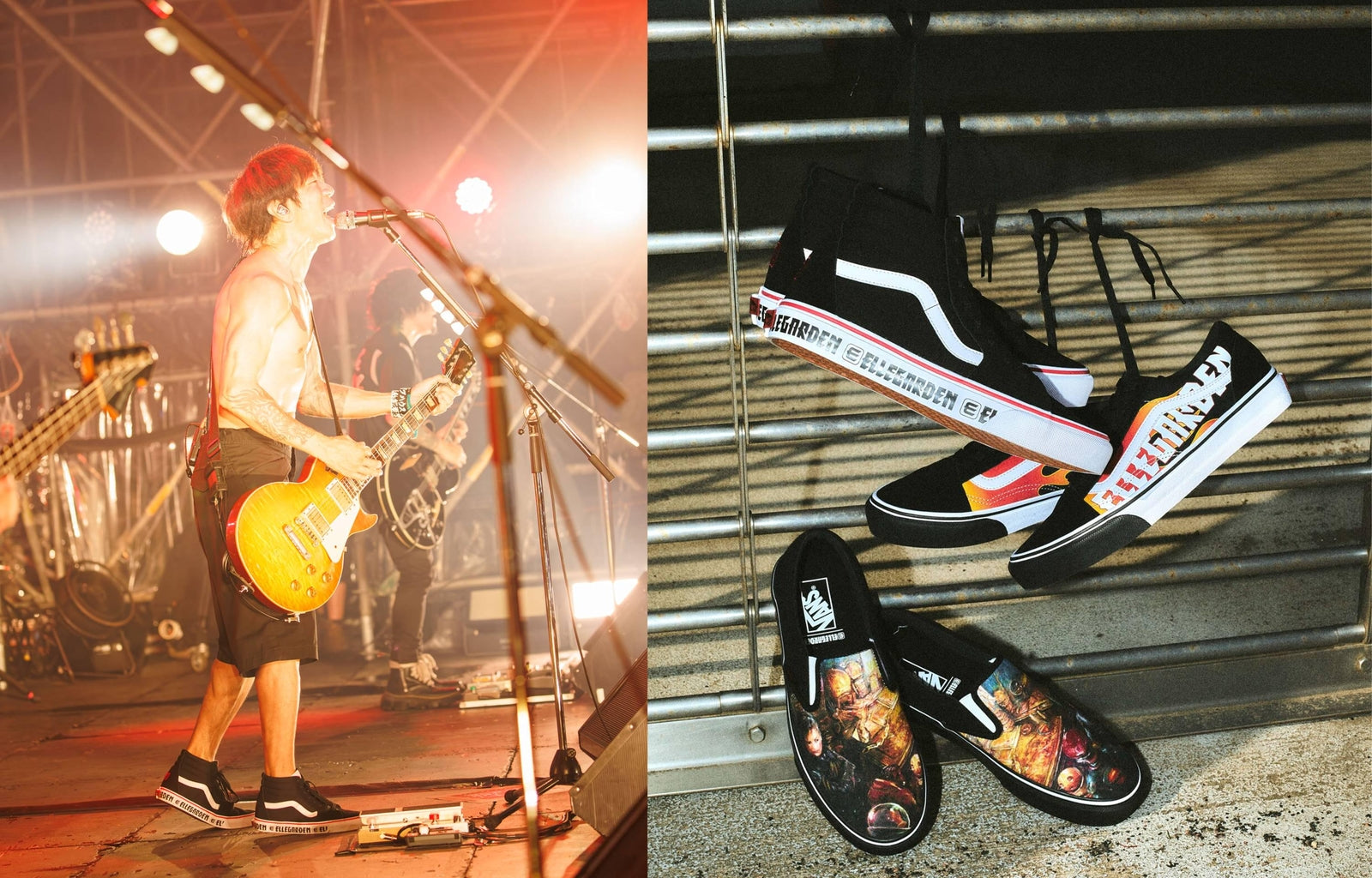 687688-0001 ELLEGARDEN Ã Vans Sk8-Hi Black White Red (V38CF ELLE) (Men's)