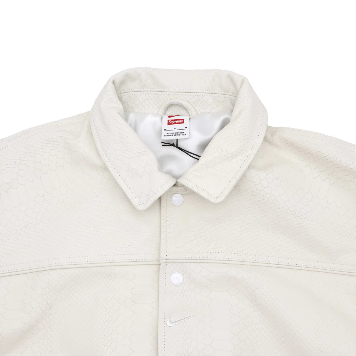 Supreme Nike Leather Varsity Jacket White