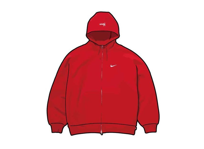 Supreme Nike Zip Up Hooded Sweatshirt Red