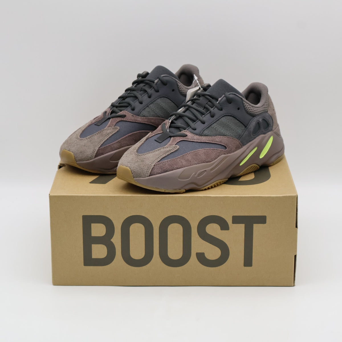 EE9614 Adidas Yeezy Boost Waver Runner Mauve Dark Grey Yellow Charcoal Gray