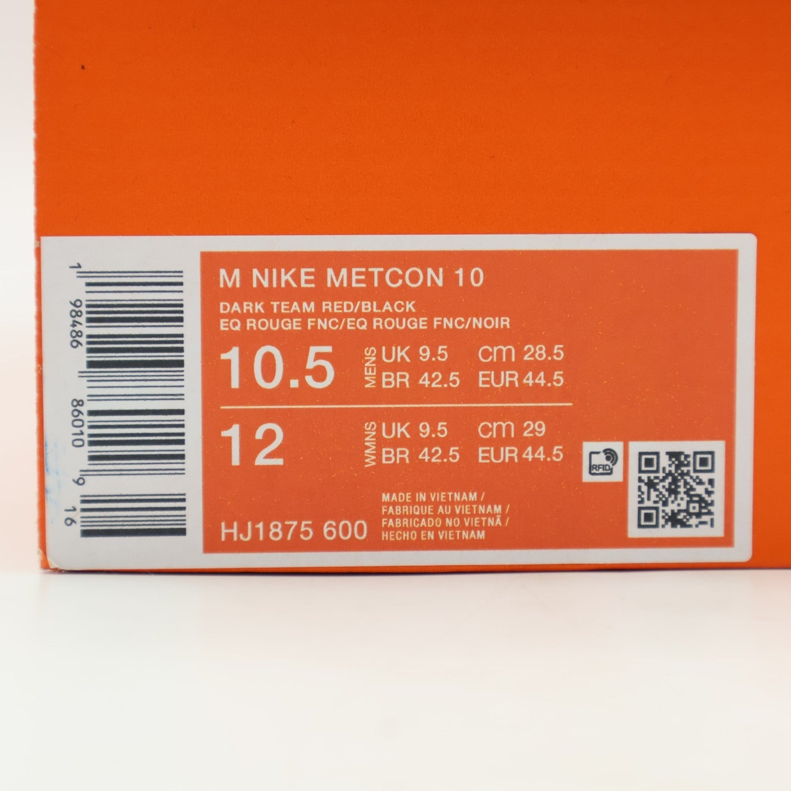 HJ1875-600 Nike Metcon 10 Dark Team Red (Men's)