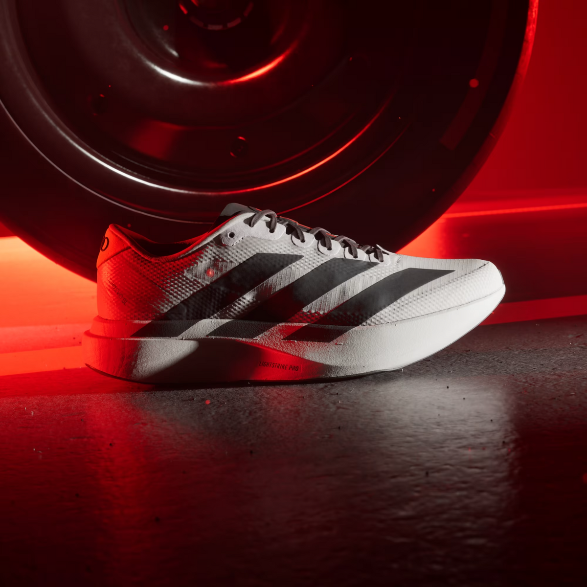 KJ3670 Audi Ã adidas Adizero EVO SL "Grey/Black/Red" (Men's)