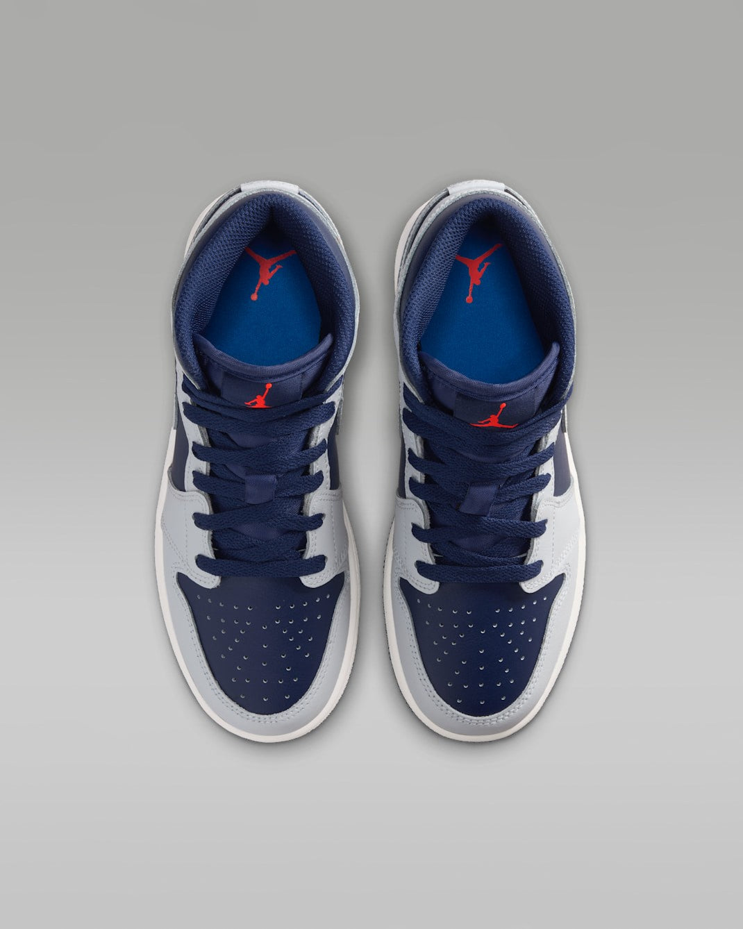 DQ8423-403 Nike GS Air Jordan 1 Mid Blue Void Summit White Hot Lava