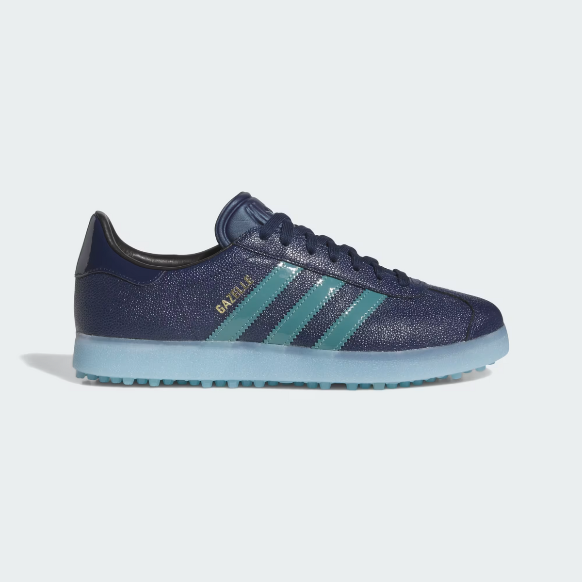 JI4158 adidas Gazelle Lux Spikeless Golf Night Indigo/Preloved Teal/Clear (Men's