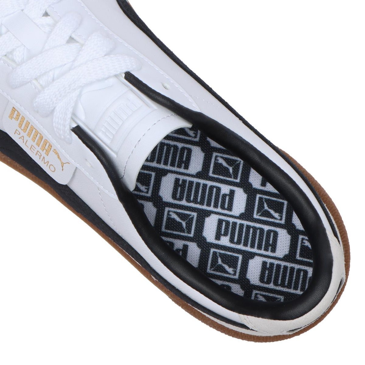 396464-01 Puma Palermo Leather Puma White Vapor Gray Gum (Men's)