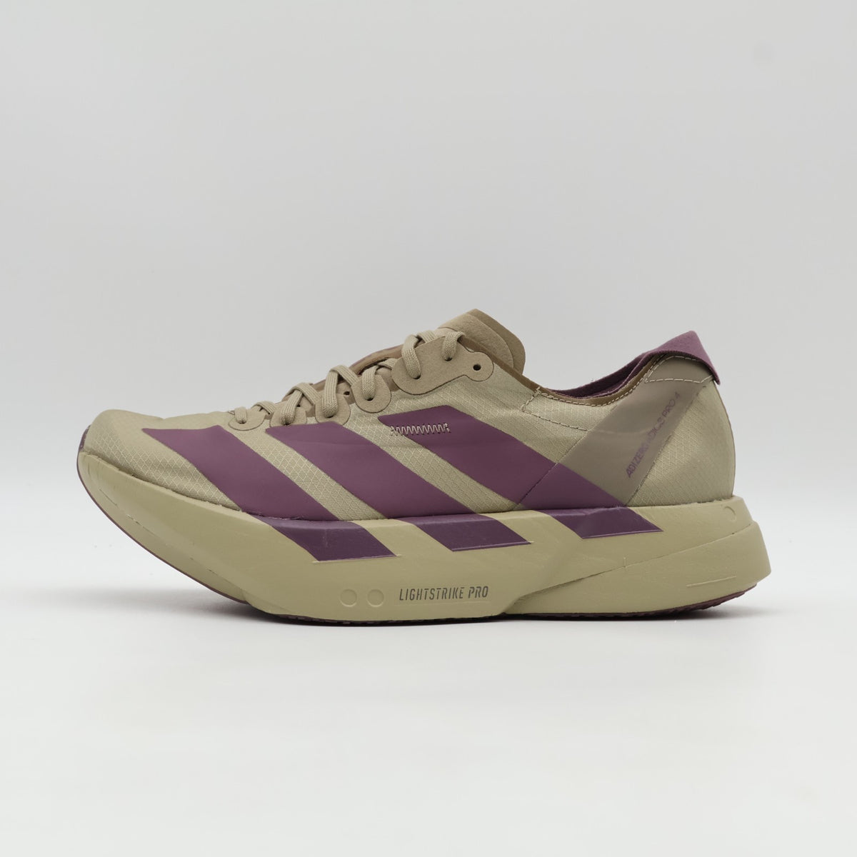 JP6997 adidas Adizero Adios Pro 4 Blanch Cargo Shadow Fig Iron Metallic (Men's)