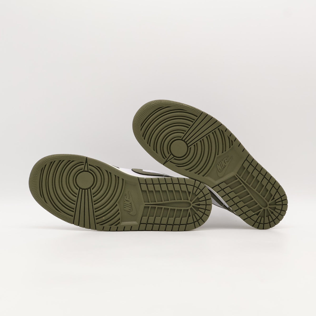 553558-092 Nike Air Jordan 1 Low Black Medium Olive White (Men's)