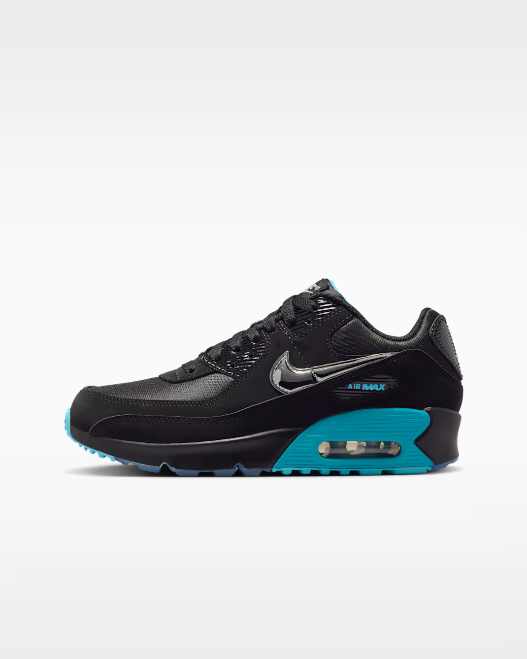 IQ9438-001 Nike Air Max 90 PRM "Black/Gamma Blue" (Men's)
