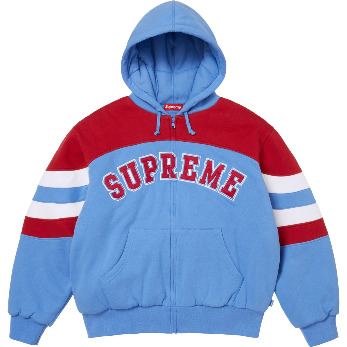 Supreme Filled Zip Up Hooded Sweatshirt Light Blue