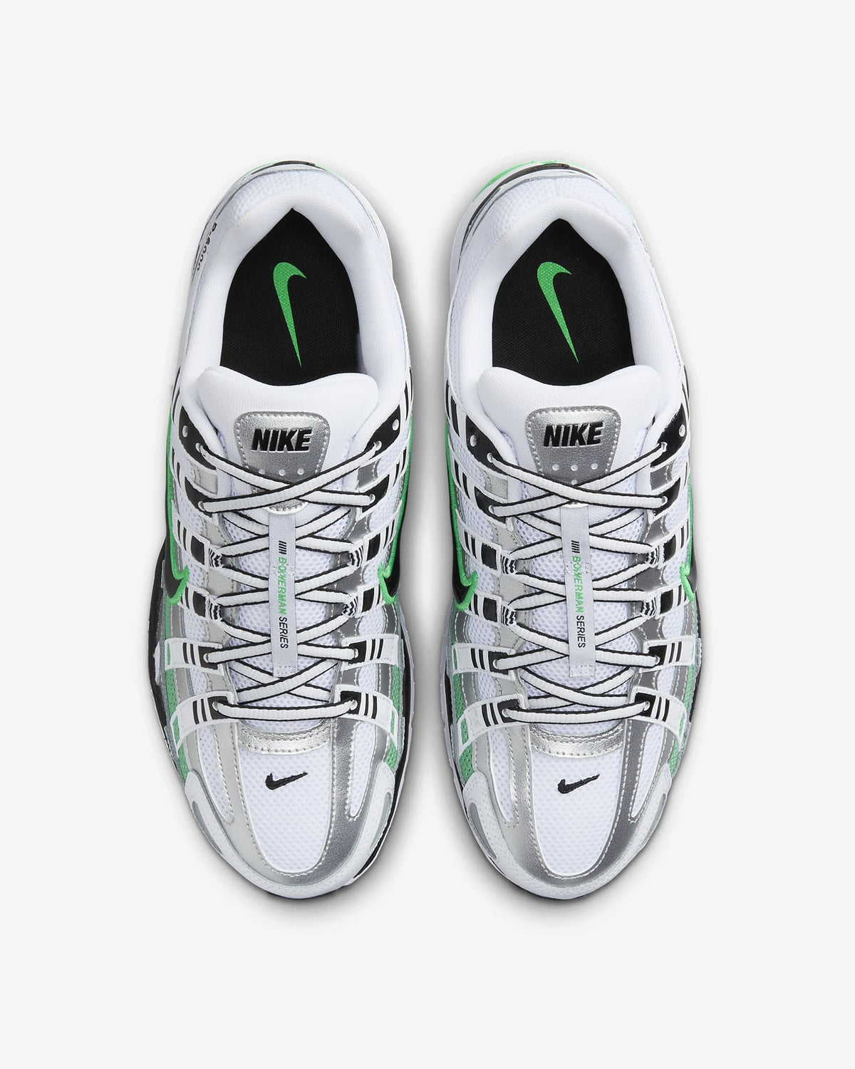 CD6404-104 Nike P-6000 White Metallic Silver Spring Green Black (Men's)