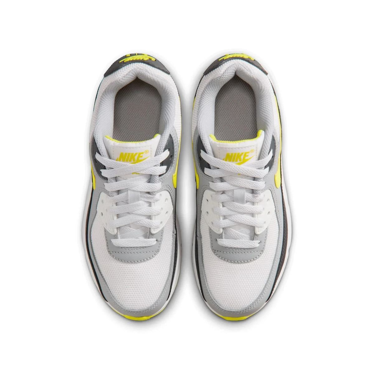 IQ0098-100 Nike GS Air Max 90 Off White Dark Smoke Grey Light Smoke Grey Sonic