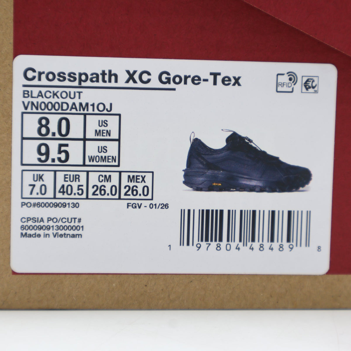 VN000DAM1OJ Vans Crosspath XC GORE-TEX Blackout (Men's)