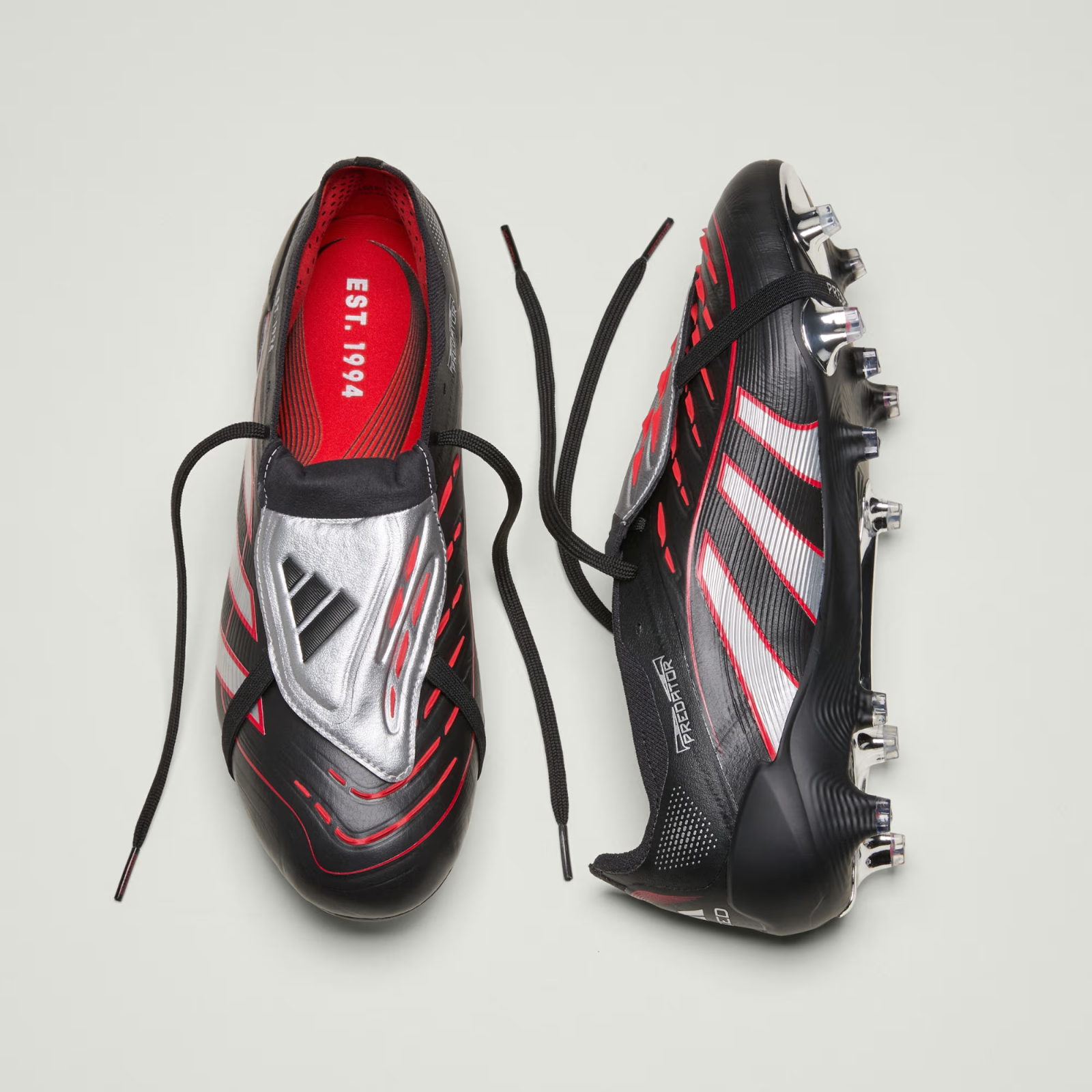 JS0563 adidas Predator Elite BSR Fold Over Tongue FG Core Black Silver (Men's)