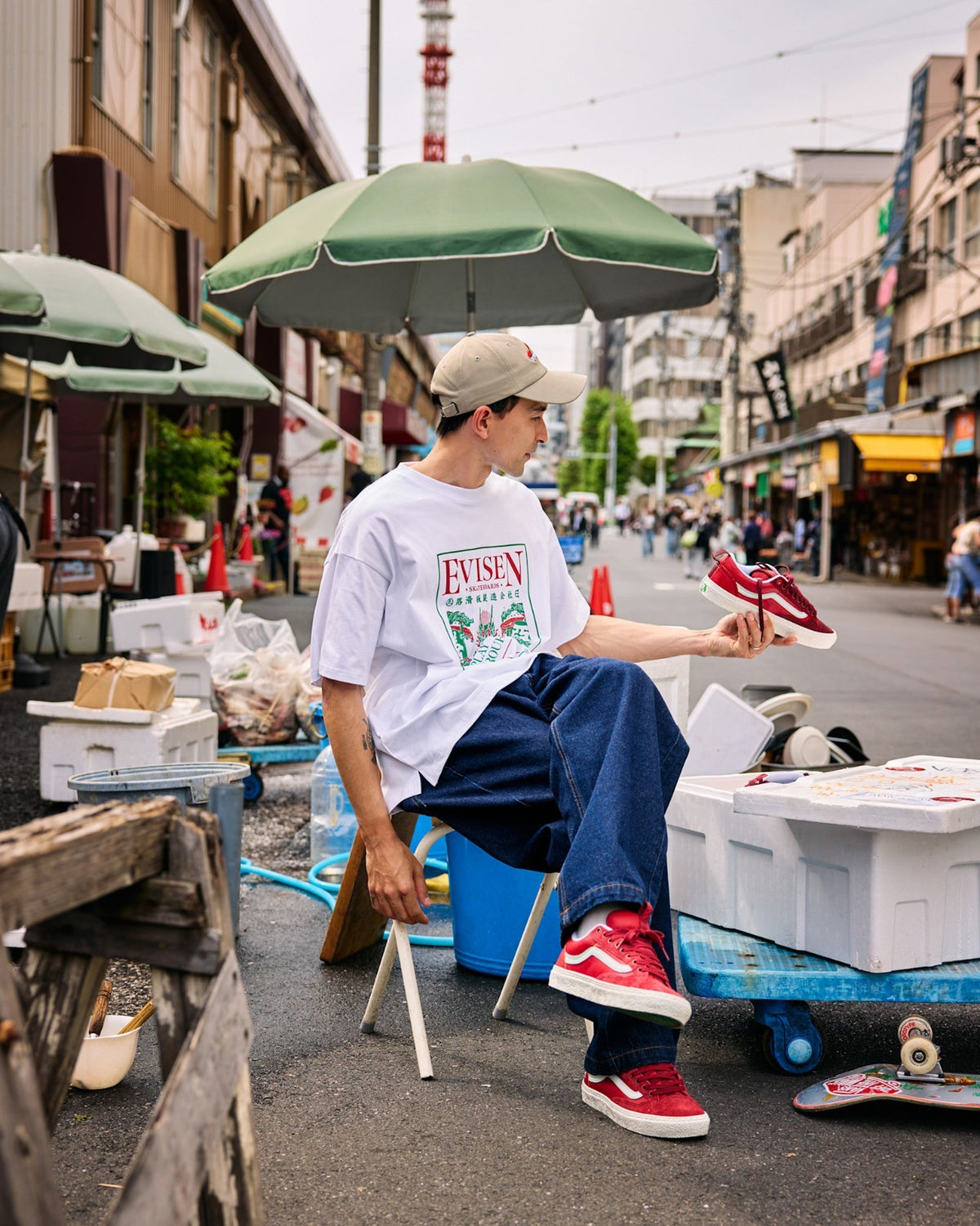 VN000D5RCXS Evisen Skateboards Ã Vans Skate Old Skool 36+ "Ruby Wine" (Men's)