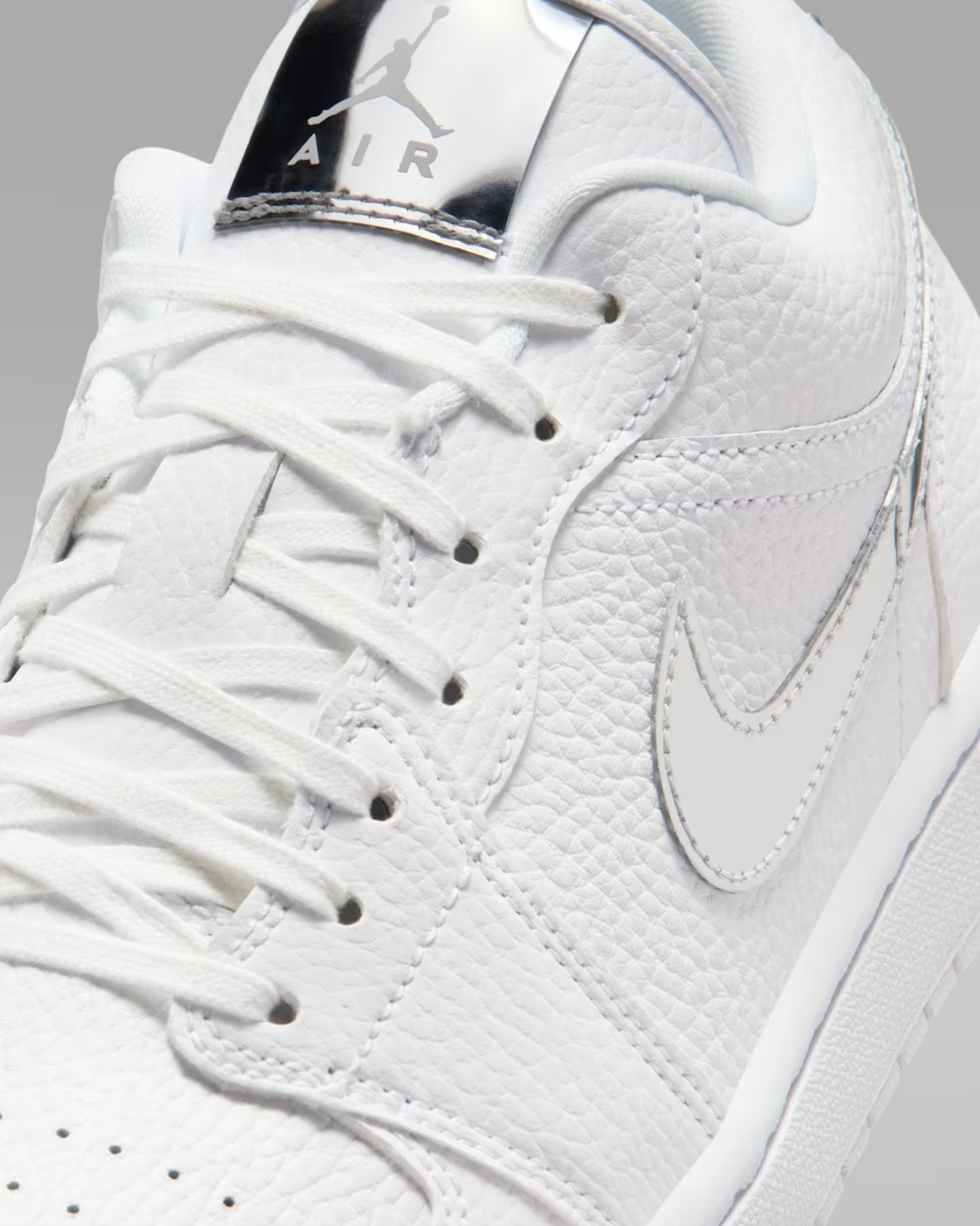 IQ9381-100 Nike Women's Air Jordan 1 Low "White/Metallic Silver"