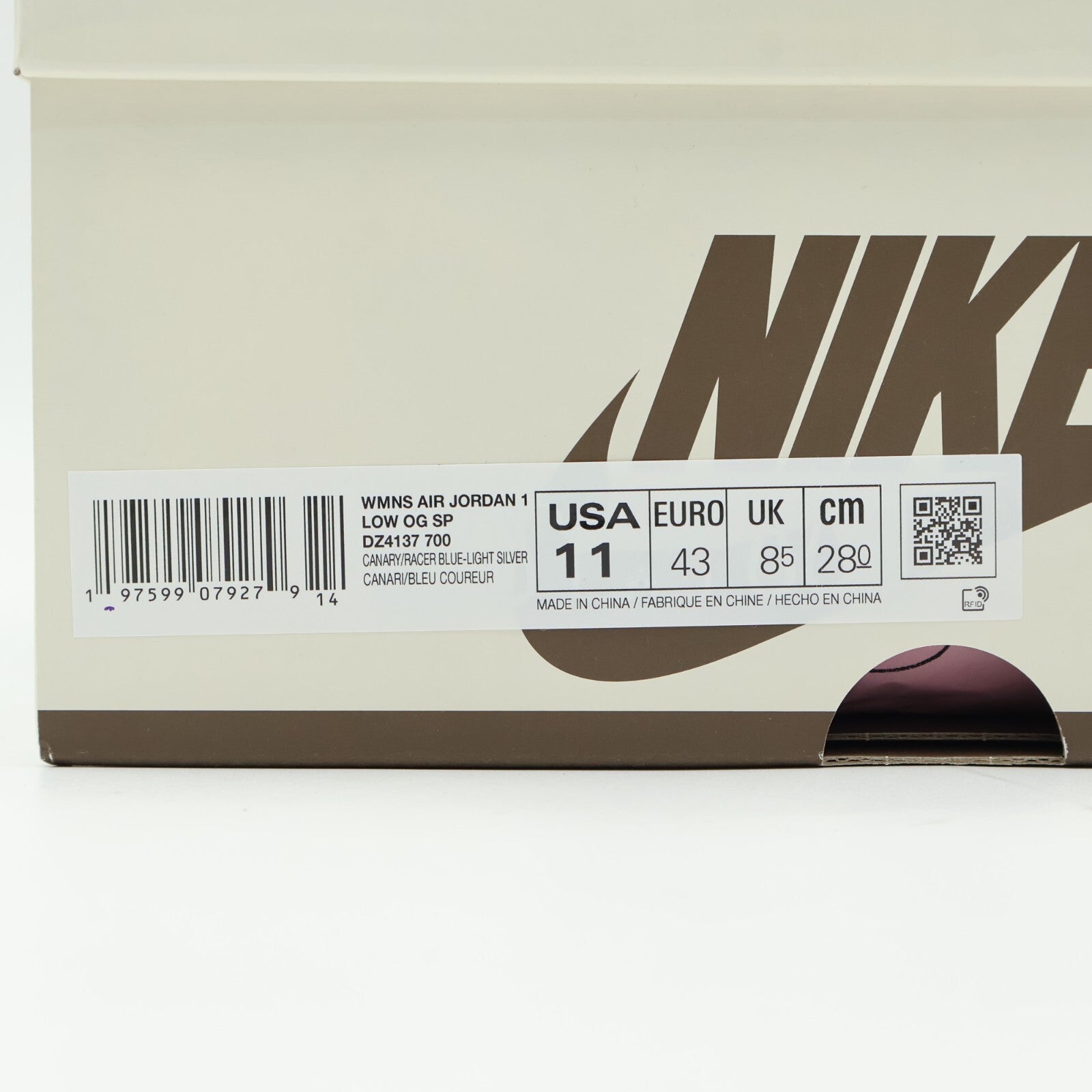 DZ4137-700 Travis Scott Nike Air Jordan 1 Retro Low OG Canary (Women's)