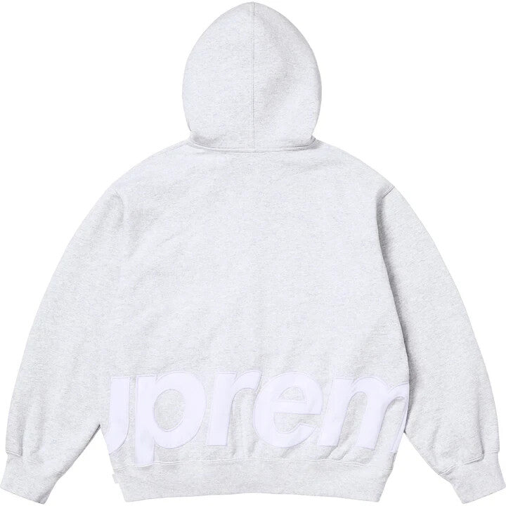 Supreme Big Logo Zip Up Hooded Sweatshirt Ash Grey