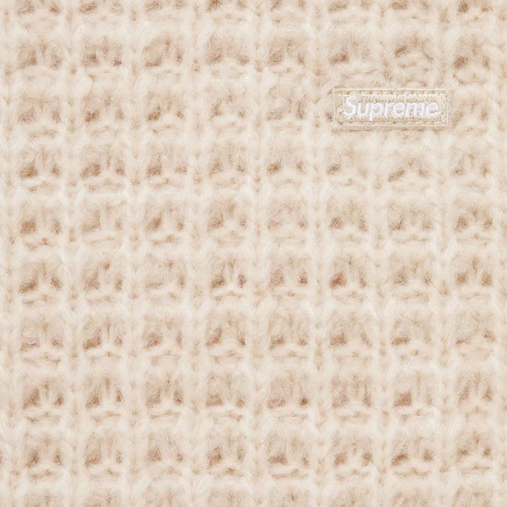 Supreme Small Box Waffle Sweater Natural
