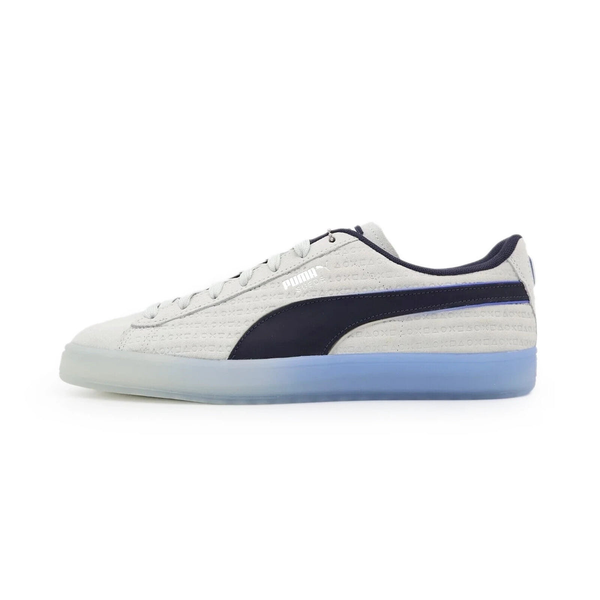 396246-01 PlayStation Puma Suede Glacial Gray New Navy (Men's)