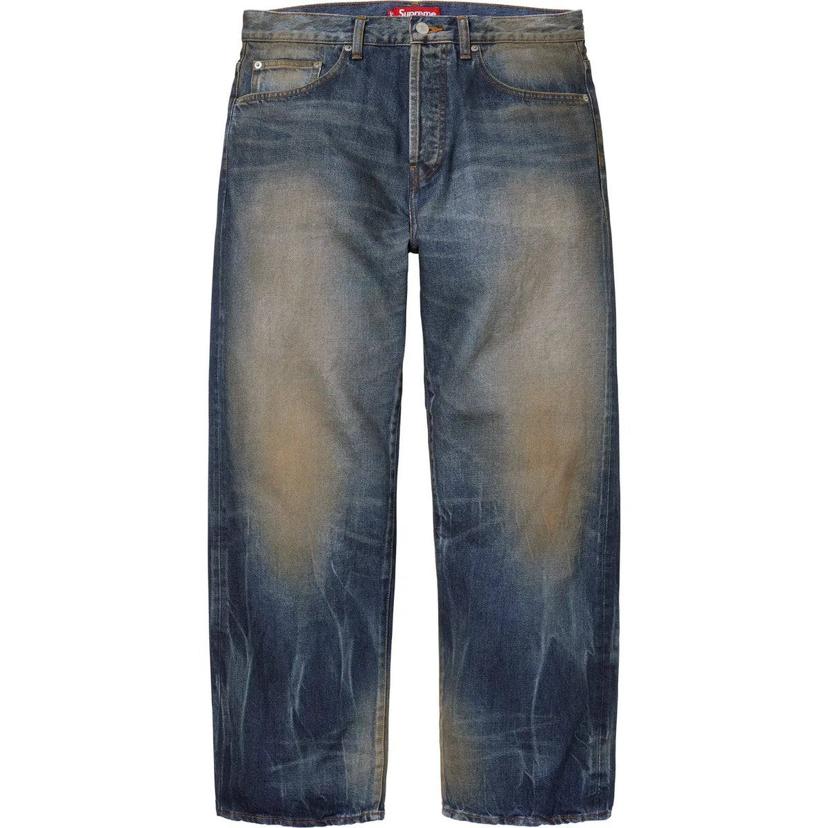 Supreme Distressed Loose Fit Selvedge Jean (26SS) Washed Indigo