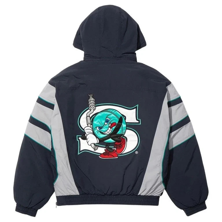 Supreme SALEM Half Zip Stadium Jacket Navy